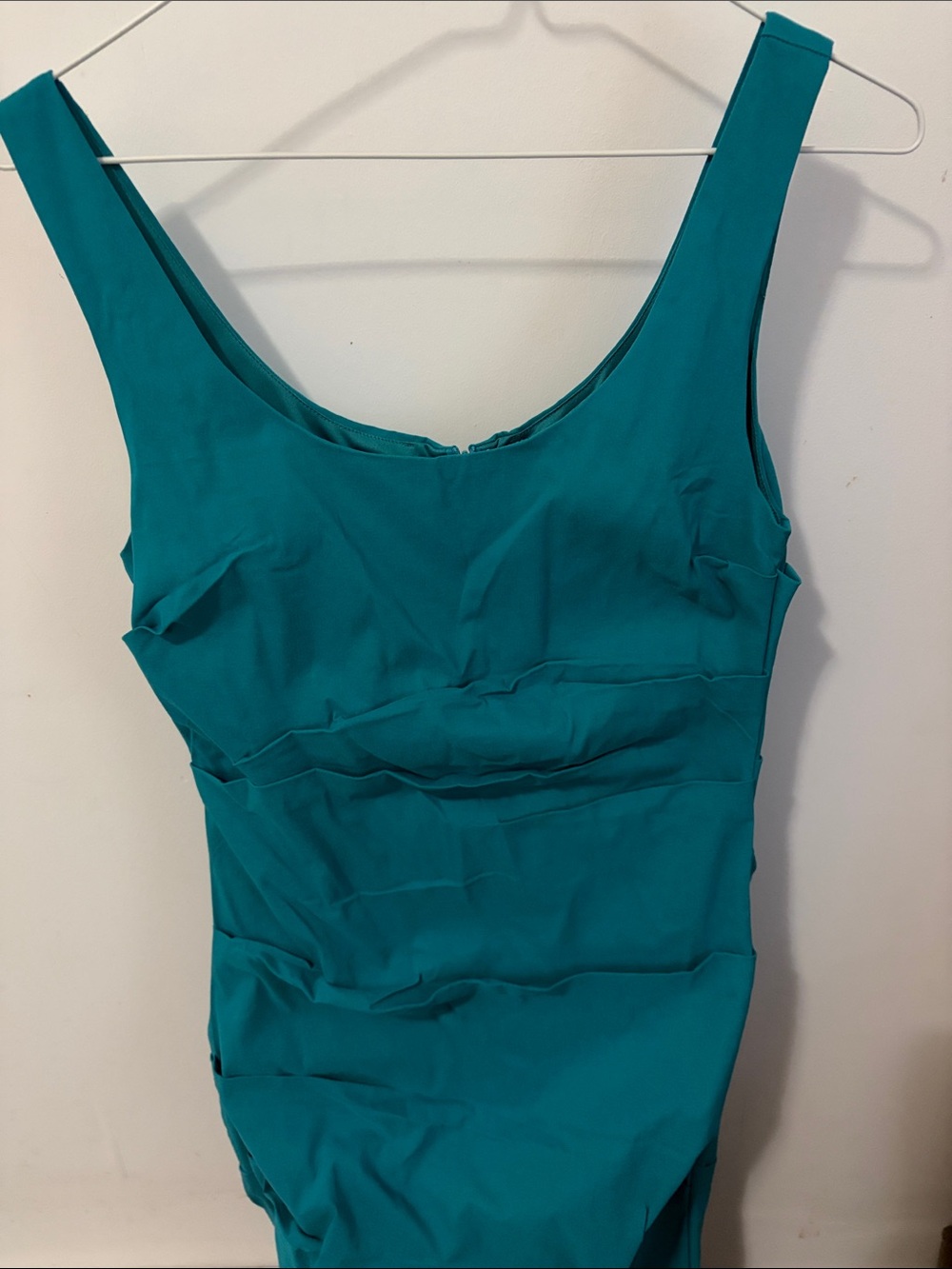 Scoop Neck Teal Camisole Dress
